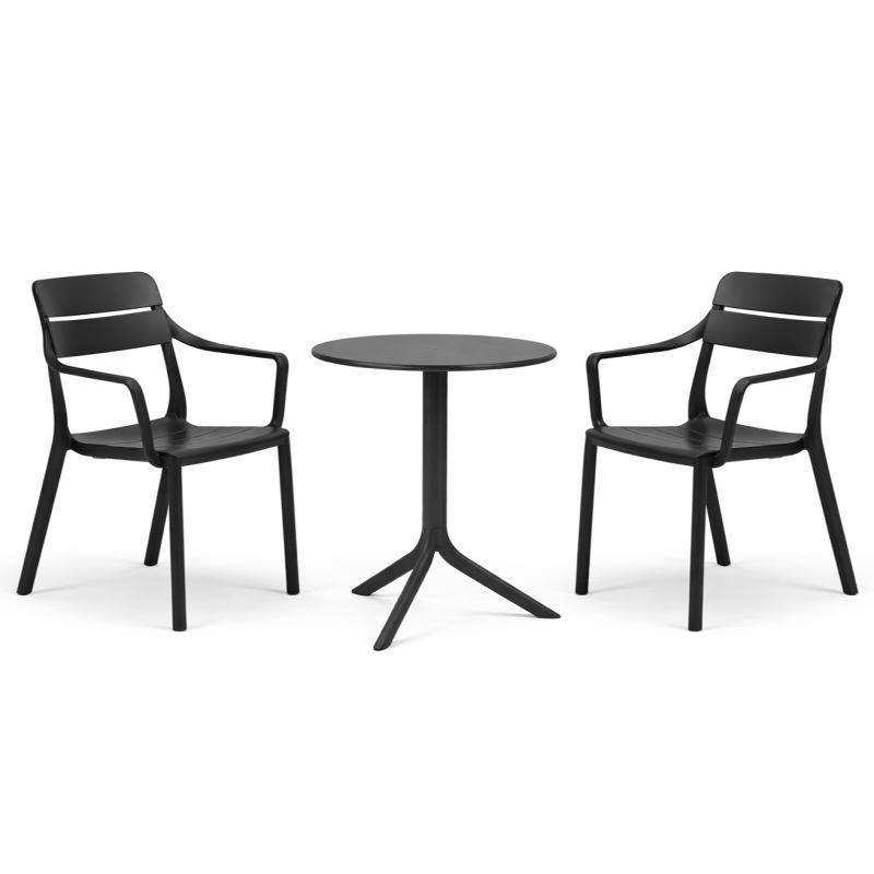 Zestaw stół Spritz + 2 krzesła Cassia Arm anthracite - Nardi