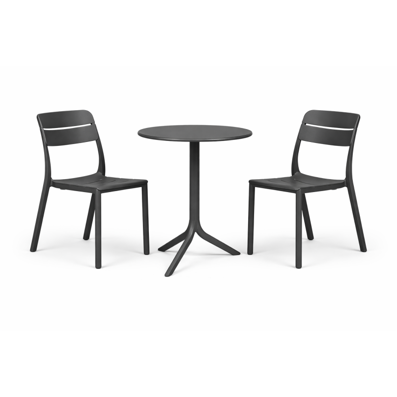 Zestaw stół Spritz + 2 krzesła Cassia anthracite - Nardi