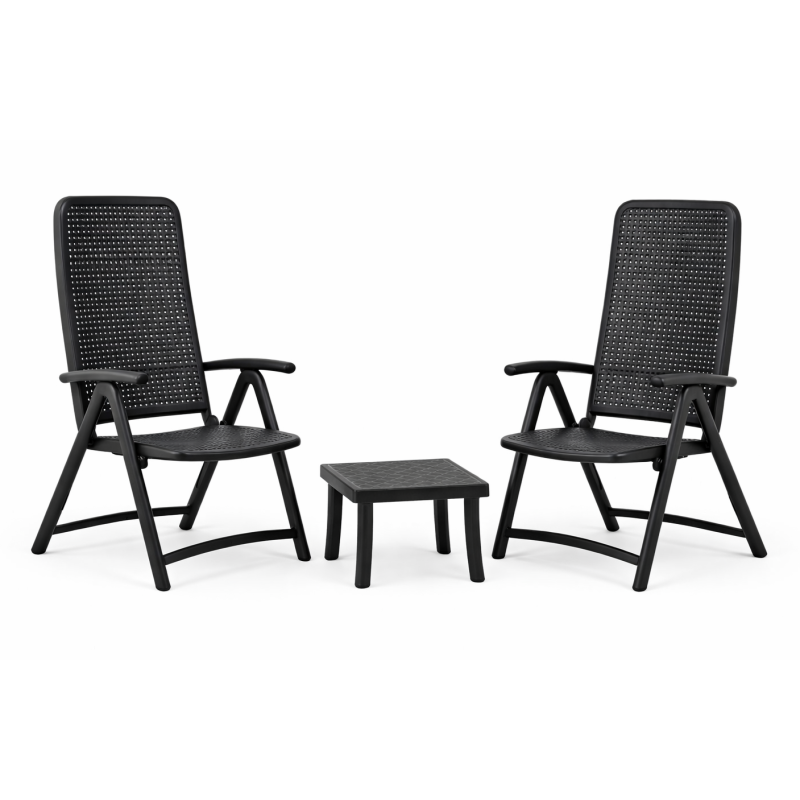Zestaw stolik Rodi + 2 fotele Darsena anthracite - Nardi