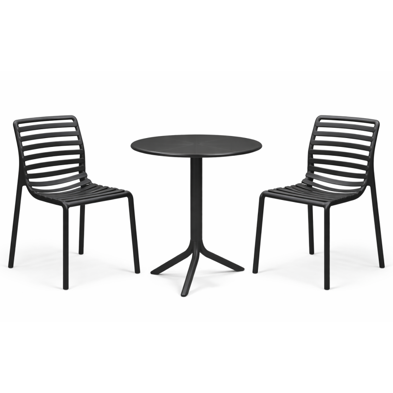 Zestaw stół Spritz + 2 krzesła Doga anthracite - Nardi