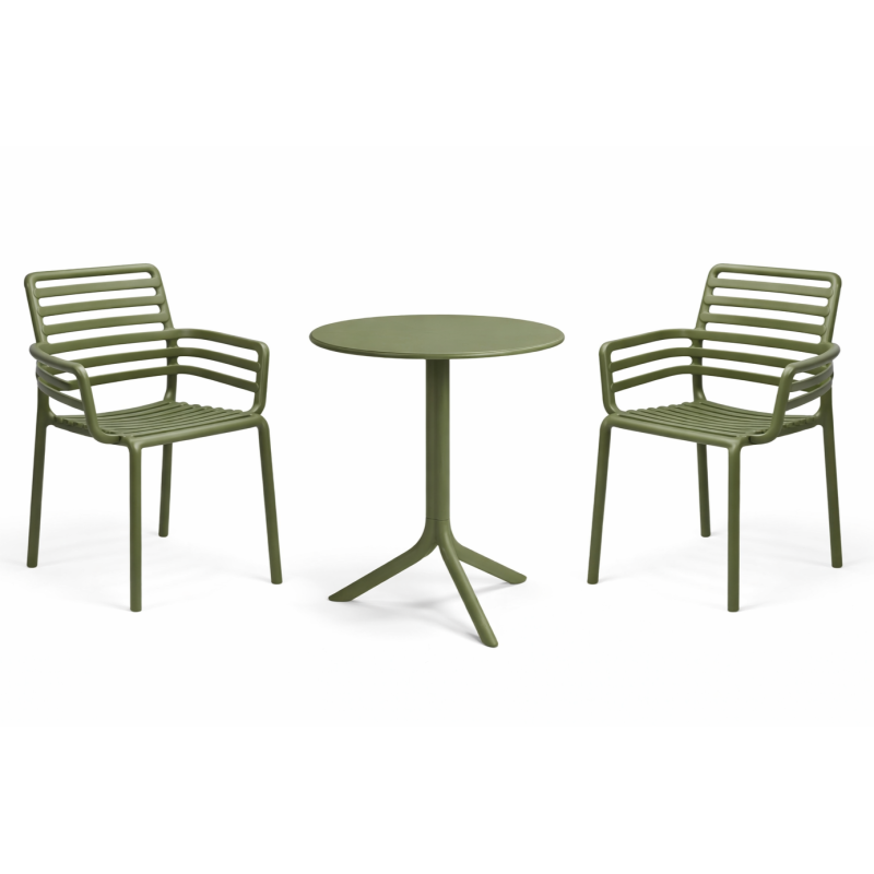 Zestaw stół Spritz + 2 krzesła Doga Arm agave - Nardi