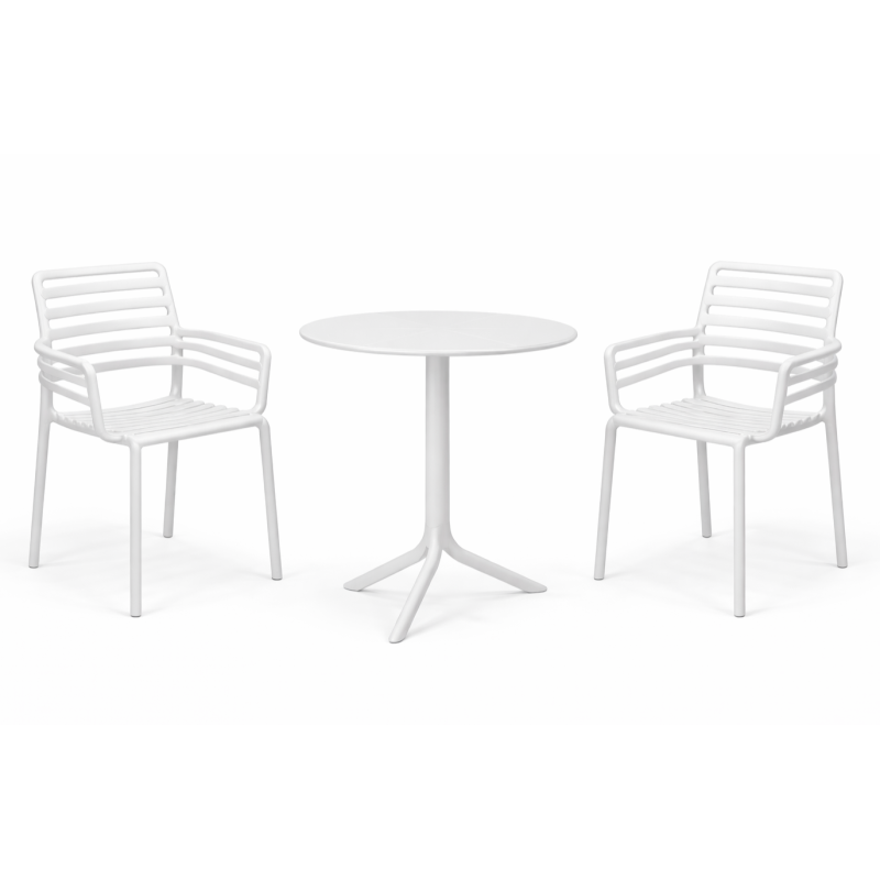 Zestaw stół Spritz + 2 krzesła Doga Arm bianco - Nardi