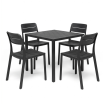 Zestaw stół Cube + 4 krzesła Cassia anthracite - Nardi