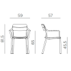 Zestaw stół Cube + 4 krzesła Cassia Arm anthracite - Nardi
