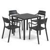 Zestaw stół Cube + 4 krzesła Cassia Arm anthracite - Nardi