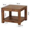 Stolik kawowy Board Sheesham 60 x 60 cm - Wohnling