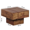 Stolik kawowy Chest Sheesham 44 x 44 cm - Wohnling