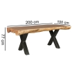 Stół Gaya Acacia 200 x 100 cm - Wohnling