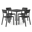 Zestaw Stół Piave + 4 krzesła Cassia antracite - Nardi
