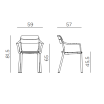 Zestaw Stół Piave + 4 krzesła Cassia Arm antracite - Nardi