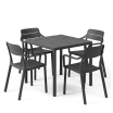 Zestaw Stół Piave + 4 krzesła Cassia Arm antracite - Nardi